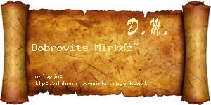 Dobrovits Mirkó névjegykártya